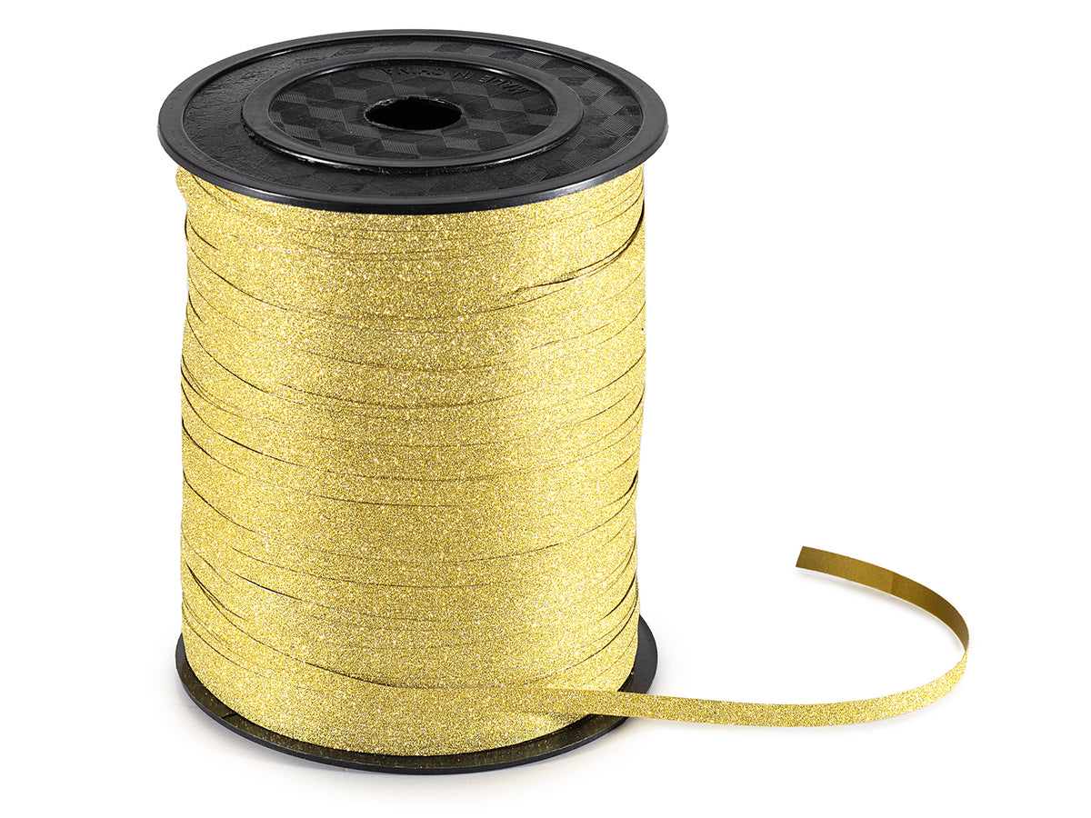 Nastri oro in poliestere dorato effetto velluto brillante, set da 6 pezzi, mm 5 x 350 m