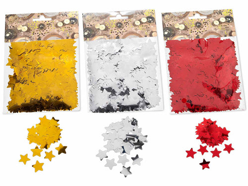 Accessori confezione di Natale a stelle decorative in PET effetto metallizzato, set da 12 pezzi, Stella: cm 2 x 2 H