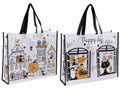 Borse spesa / shopping bag riutilizzabile in poliestere rigido con stampa gatti, set da 10 pezzi, cm 45x12x36 H (con manici 5