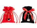 Sacchetti Laurea bomboniera porta confetti in velluto con fiocco e portachiavi, set da 30 pezzi, cm 10x13,5 H (al tirante 9)