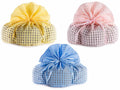 Sacchetti portacolomba di Pasqua in stoffa colorata a quadretti e con tirante, set da 6 pezzi, cm30x24x30H (al tirante 19)