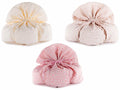 Sacchetti pasquali portacolomba in stoffa con fiorellini decorativi in rilievo, set da 6 pezzi, cm30x24x30H (al tirante 19)