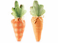 Cuscini pasquali a forma di carota in stoffa con fiocco in rafia, set da 8 pezzi, cm 19 x 46 H