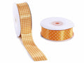 Nastri in raso arancione a pois e a quadretti, set da 6 pezzi, mm 25 x 10 m