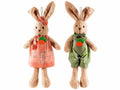 Coniglietti pasquali portadolci con zip in peluche con carotina dentro taschino, set da 4 pezzi, cm 11x7x43 H (orecc.estese)