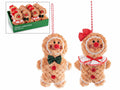 Decori da appendere all'albero di Natale ad omino pan di zenzero in morbido, set da 12 pezzi, cm 9 x 5 x 14 H