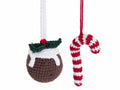 Addobbo in maglia da appendere all'albero di Natale a forma di dolcetto, set da 6 pezzi, Dolcetto: cm 5 x 10 H