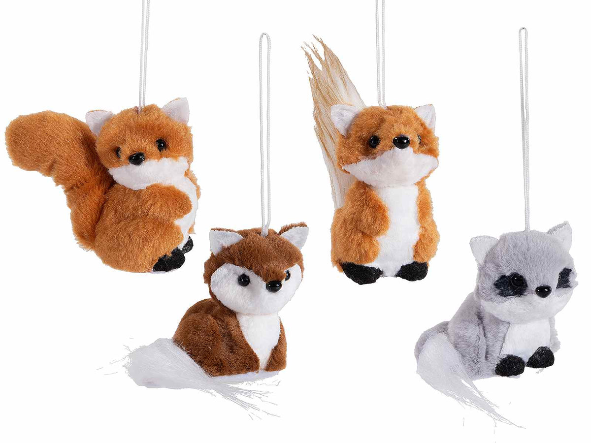 Addobbi da appendere all'albero di Natale ad animaletti autunnali del bosco, set da 12 pezzi, cm 5 x 8 x 8,5 H