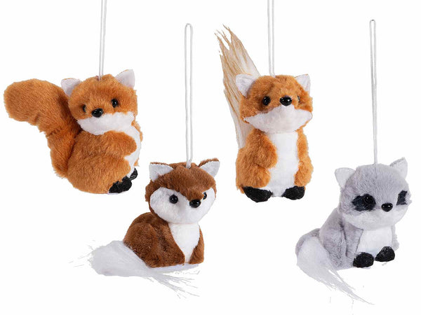 Addobbi da appendere all'albero di Natale ad animaletti autunnali del bosco, set da 12 pezzi, cm 5 x 8 x 8,5 H