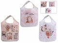 Borse della spesa colorate richiudibili / riutilizzabili con custodia, set da 12 pezzi, cm 37,5x7x39H (con manici54)