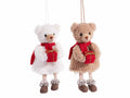 Orsetti di Natale in morbido peluche con pacchetto regalo e sciarpina, set da 8 pezzi, cm 17 H