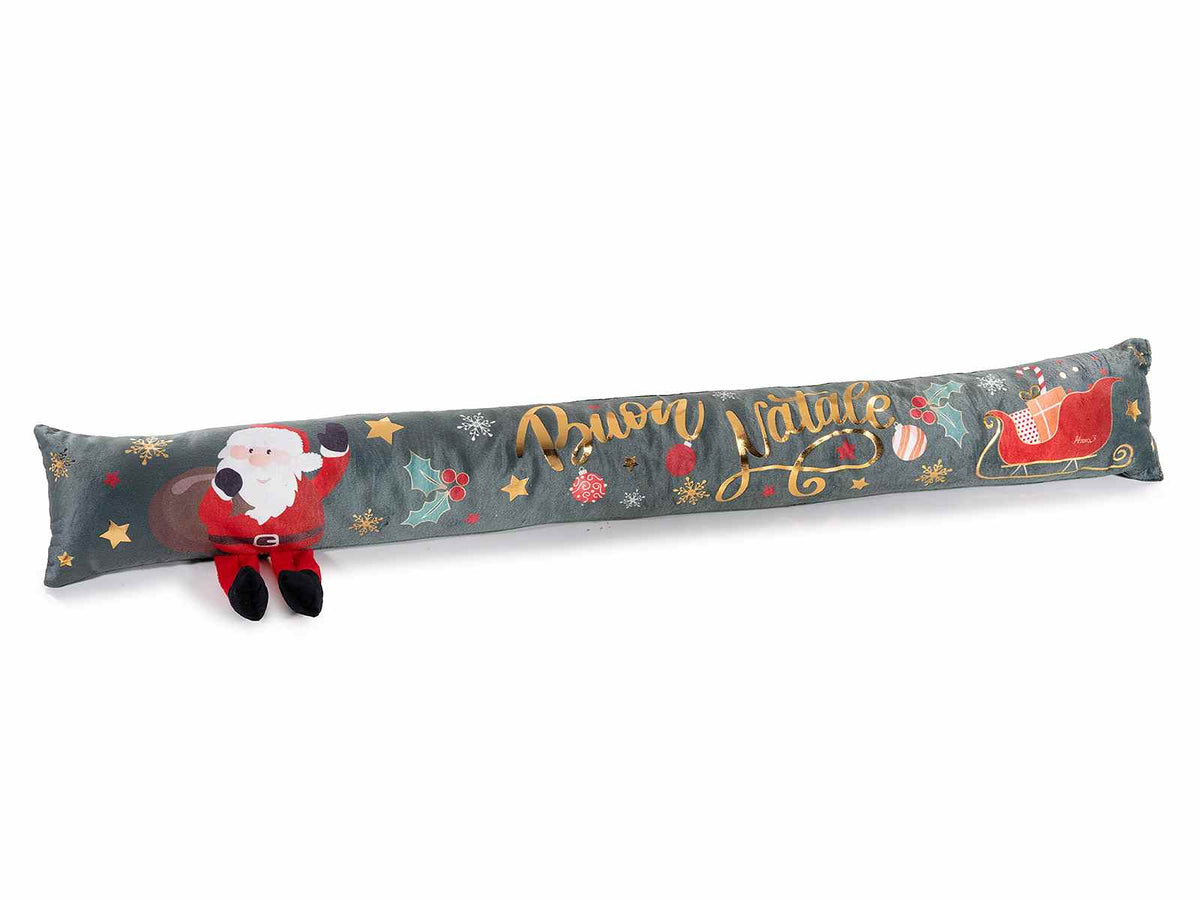 Paraspifferi di Natale per la porta realizzato in morbida stoffa, set da 3 pezzi, cm 86x8x11 H (con gambe19)