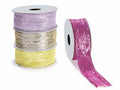 Nastri colorati in raso effetto stropicciato metallizzato, set da 4 pezzi, mm 38 x 10 m