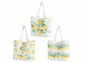 Borse a shopper in stoffa con stampa limoni, set da 6 pezzi, cm 58x15x43 H (con manici 72)