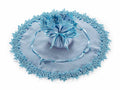 Sacchetti per bomboniera color azzurro in stoffa, picco con ricami di rose, set da 30 pezzi, Ø 23,5 cm