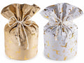 Sacchetti portapanettone in velluto con stampa renna dorata, set da 4 pezzi, Ø21cmx33H (al tirante21)