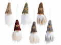 Babbo Natale decorativo da appendere con cappello in morbida eco-fur con decoro, set da 12 pezzi, Ø 4 cm x 9 H (capp.esteso)