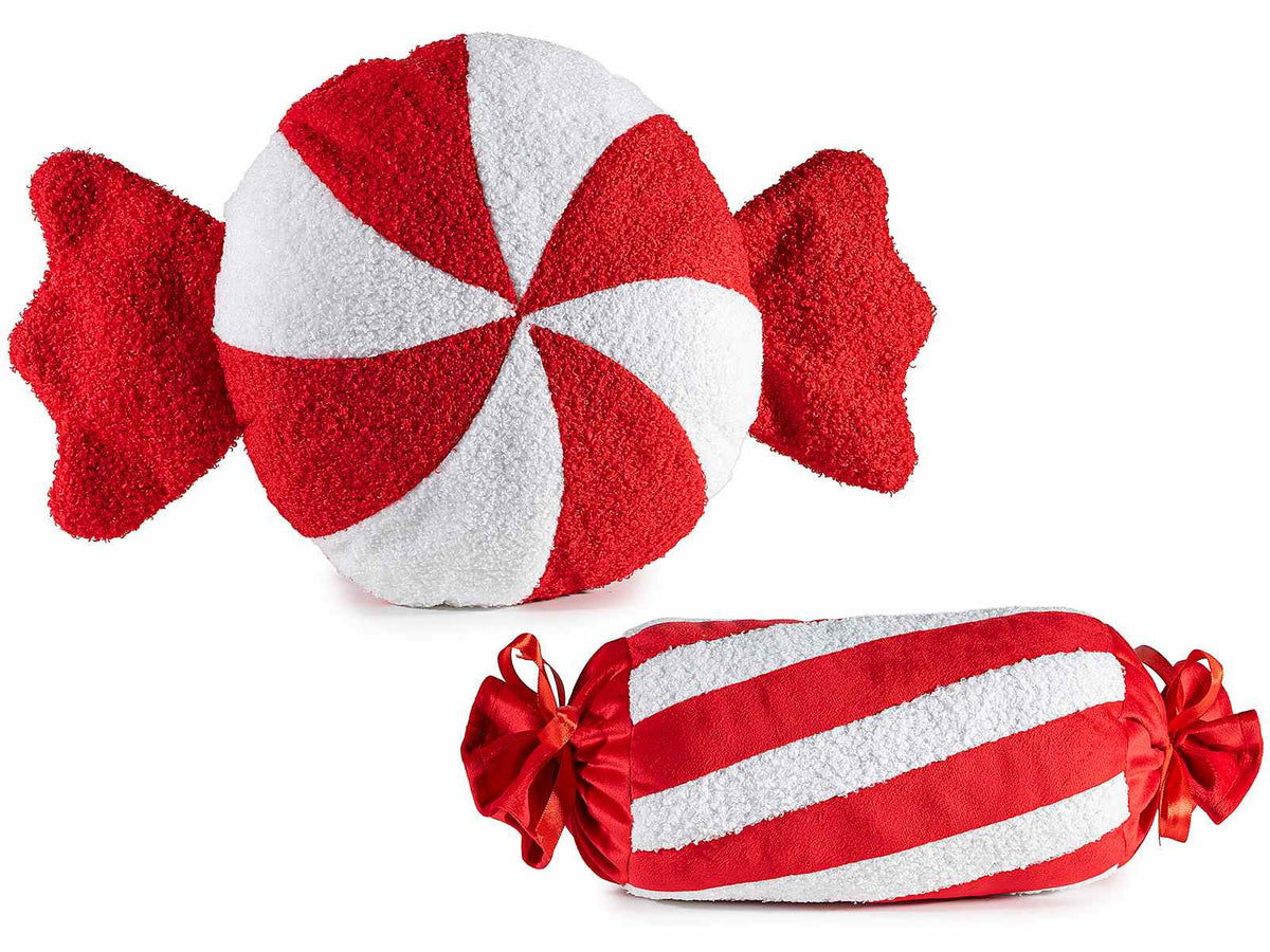 Morbidi cuscini decorativi in tessuto effetto bouclè e velluto, set da 2 pezzi, cm 48 x 30 H