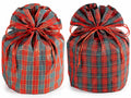 Sacchetti portapanettone in fantasia tartan con intarsi dorati, set da 4 pezzi, Ø23cmx30H (al tirante23)
