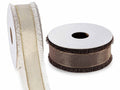 Nastri in tessuto con banda centrale in lurex, set da 2 pezzi, mm 38 x 10 m