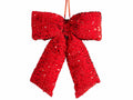 Set di 2 fiocchi in velluto rosso con paillettes, 32x40 cm
