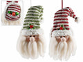 Babbo Natale da appendere con tasca portadolci e decoro agrifoglio, set da 4 pezzi, cm 14x9,5x40H (capp.esteso)
