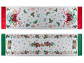 Runner natalizi da tavola in stoffa con stampa a tema e bordi colorati, set da 2 pezzi, cm 40 x 150 H