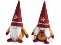 Gnomi natalizi in stoffa colorata con decoro a caramella su cappello, set da 6 pezzi