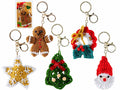 Set di 5 portachiavi a uncinetto con soggetto natalizio, 6,5 cm