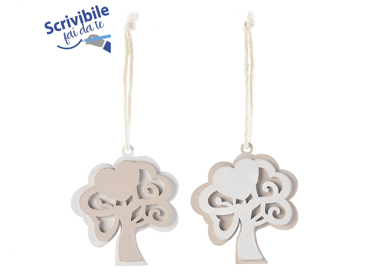 Decorazioni bomboniera da appendere con Albero della vita in legno profumabile, set da 80 pezzi, cm 4,5 x 5 H