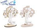 Decorazioni da appoggiare con Albero della vita e coppia di sposi in gesso, set da 40 pezzi, cm 6 x 2,5 x 7 H