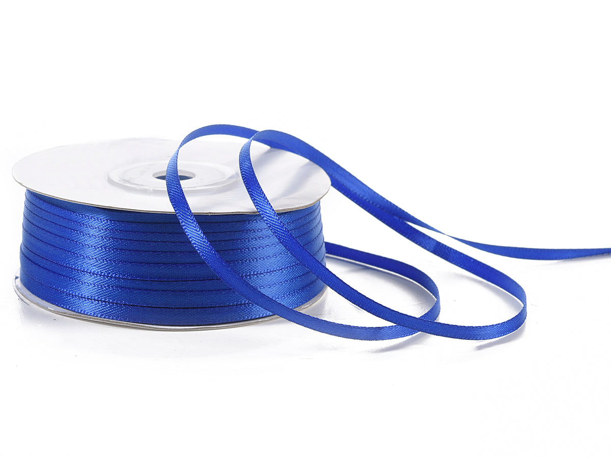 Nastro doppio raso color blu royal in rotolo, mm 3 x 100 m
