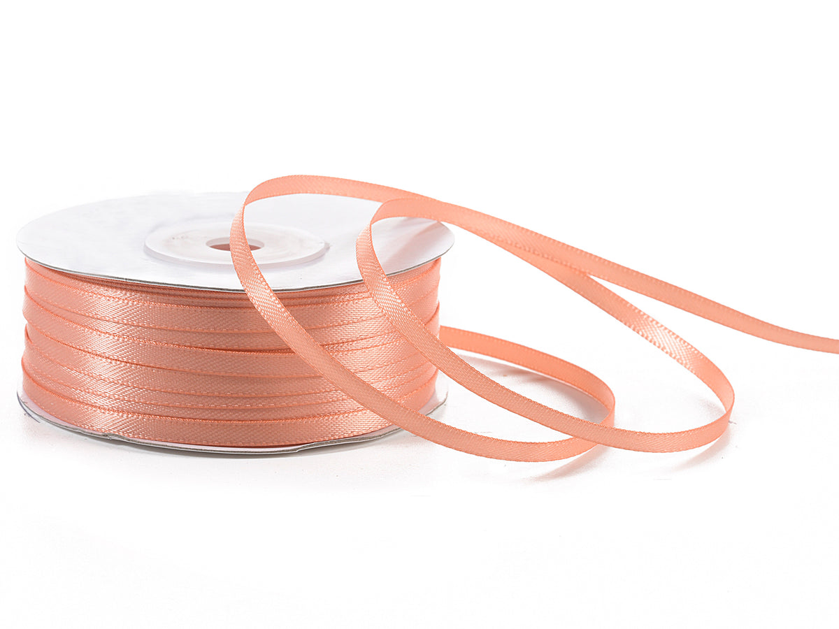 Nastro doppio raso color salmone in rotolo, mm 3 x 100 m