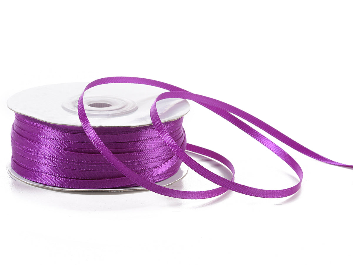 Nastro doppio raso color viola orchidea, mm 3 x 100 m