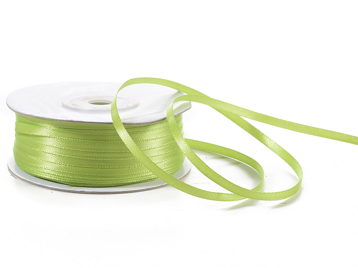Nastro doppio raso color verde mela, mm 3 x 100 m