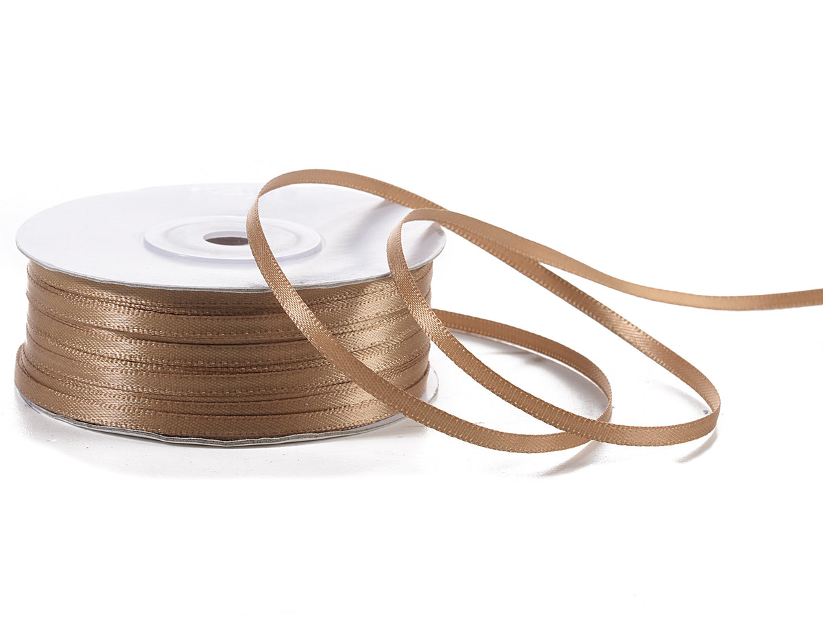 Nastro doppio raso color cappuccino, mm 3 x 100 m