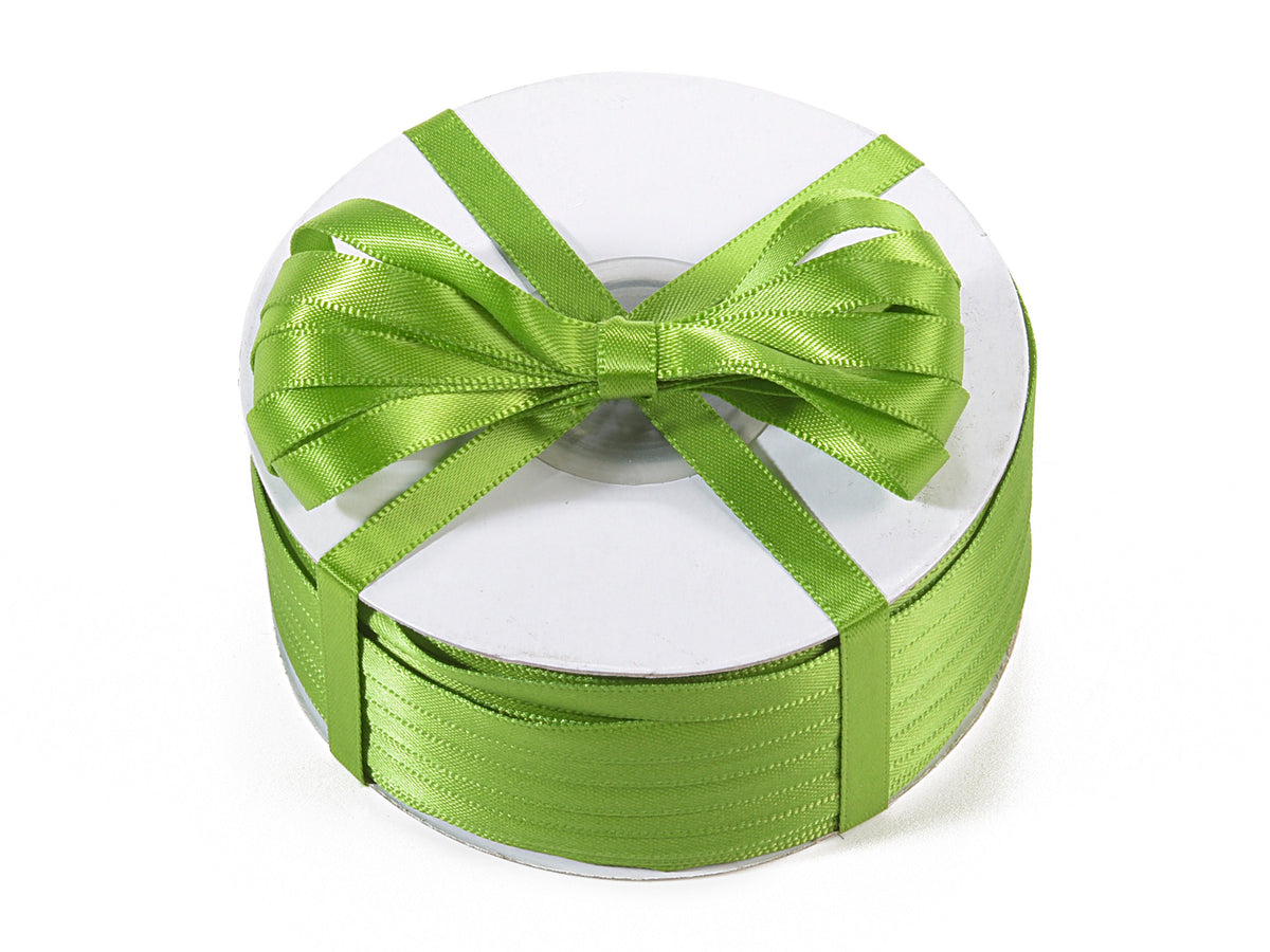 Nastro doppio raso color verde garden, mm 6 x 100 m