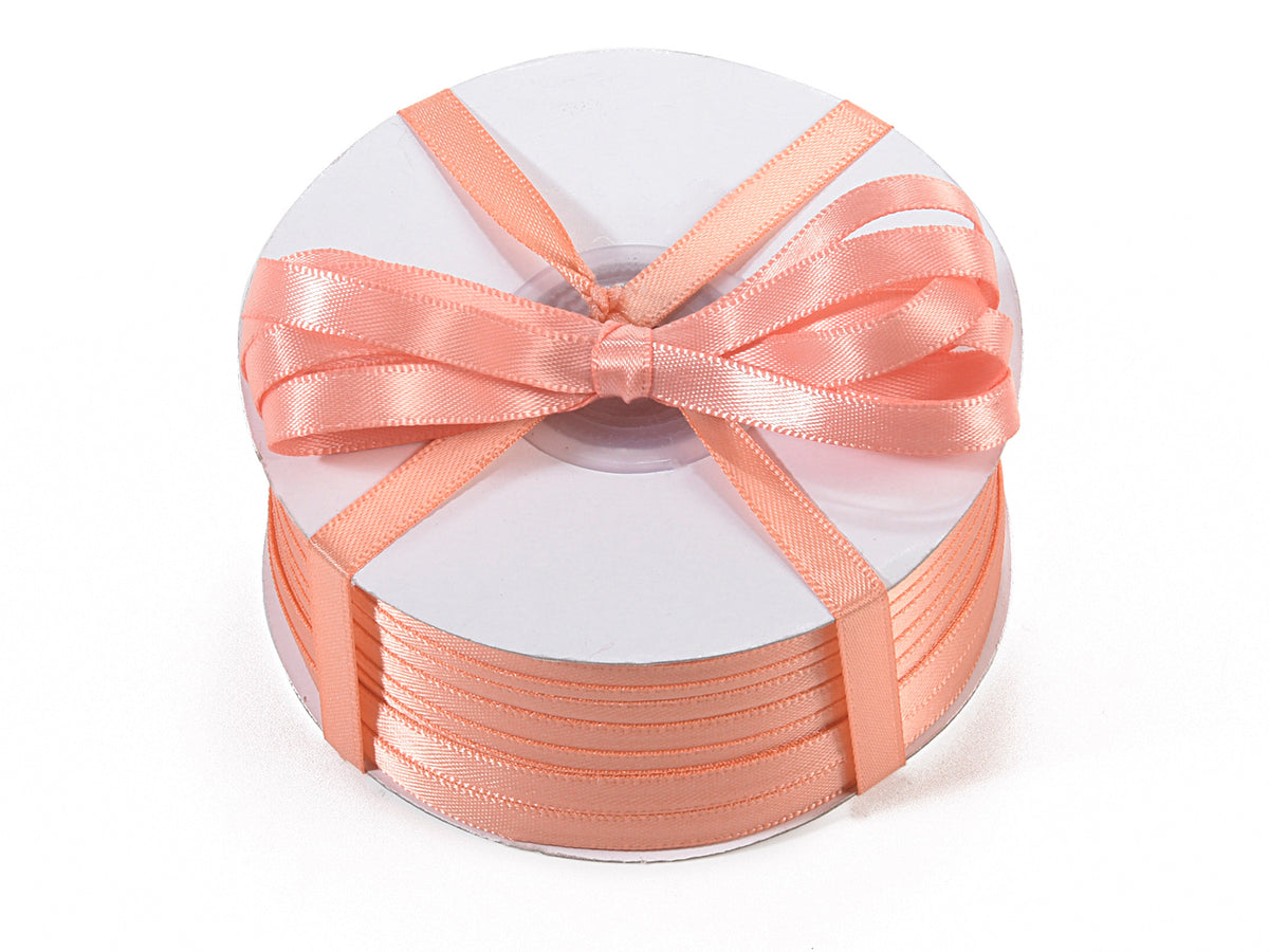 Nastro doppio raso color salmone, mm 6 x 100 m