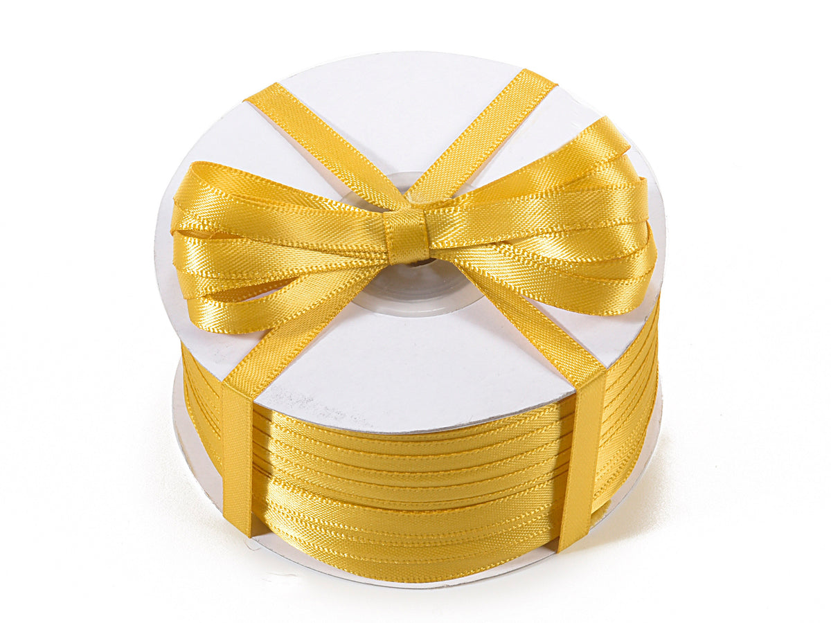 Nastro doppio raso color oro, mm 6 x 100 m