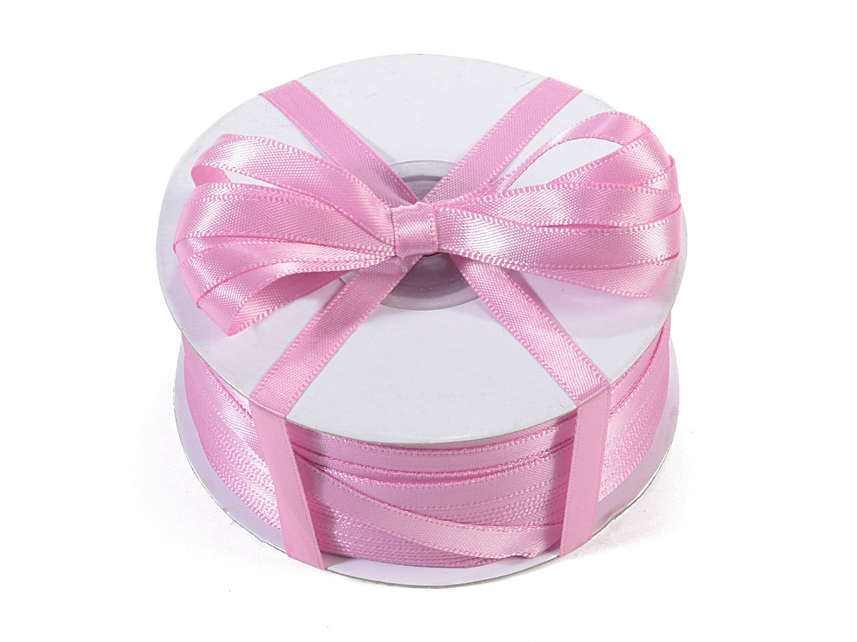 Nastro doppio raso color rosa antico, mm 6 x 100 m