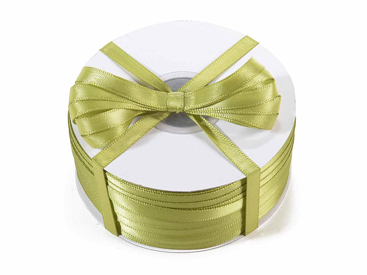 Nastro doppio raso color verde oliva, mm 6 x 100 m