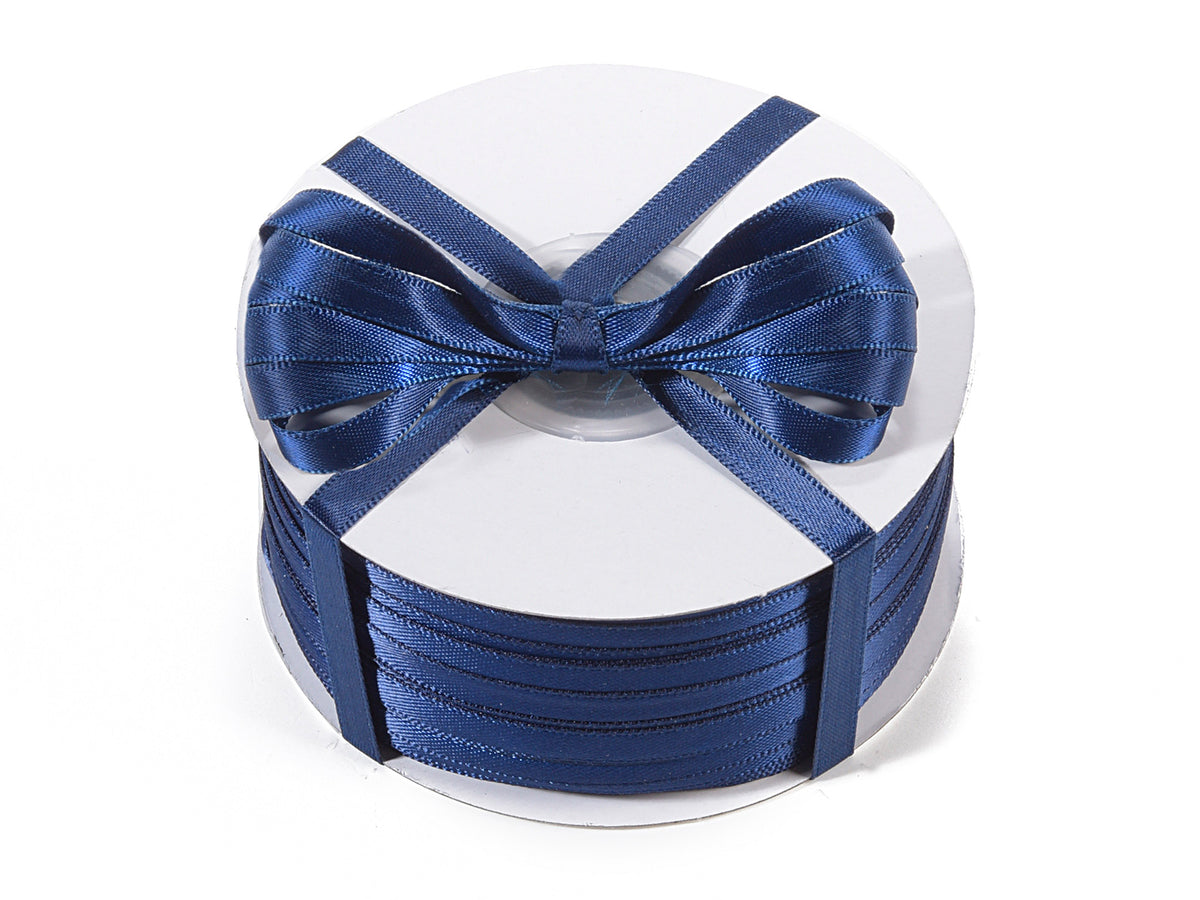 Nastro doppio raso color blu notte, mm 6 x 100 m