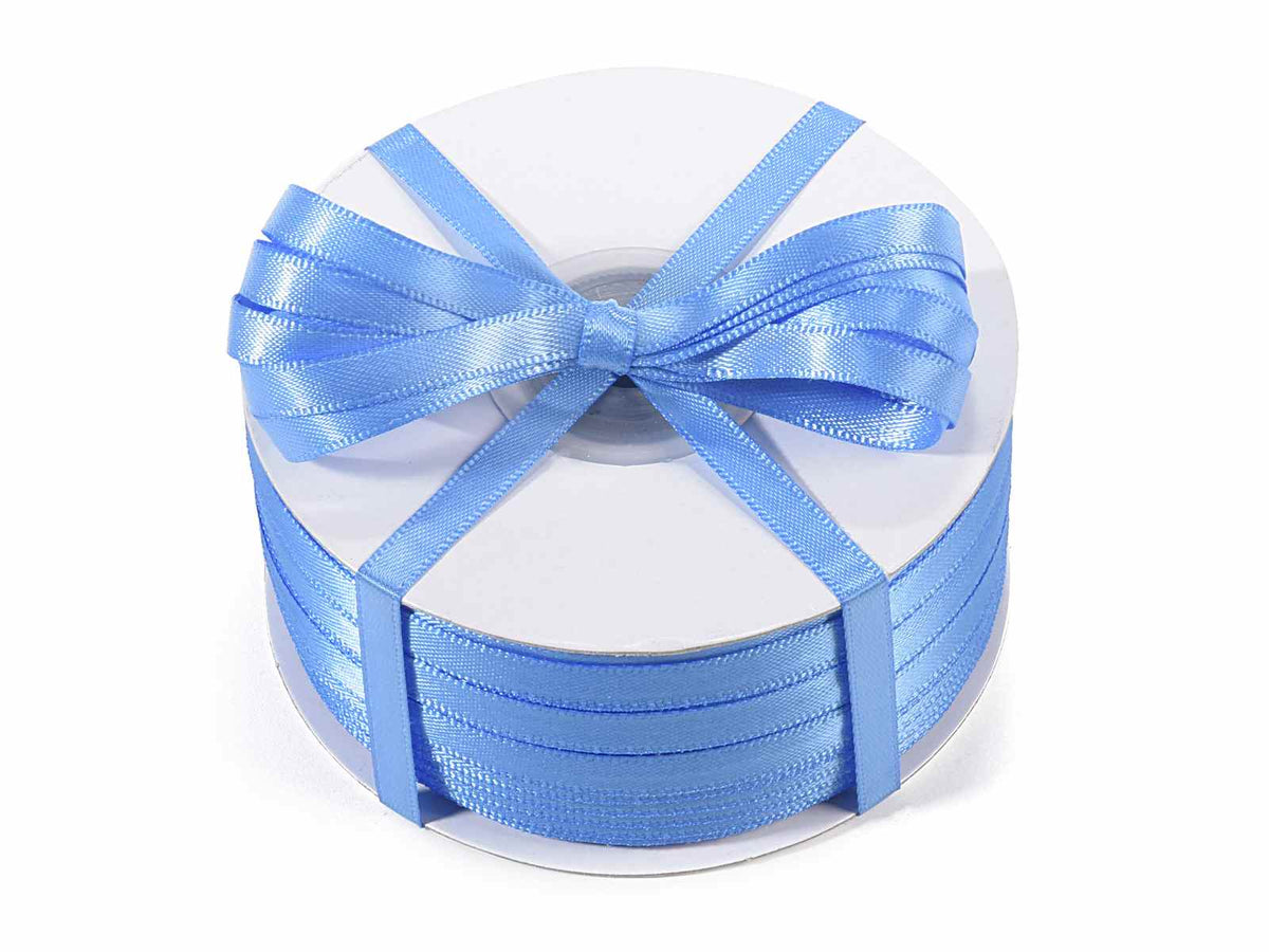 Nastro doppio raso color blu avio, mm 6 x 100 m
