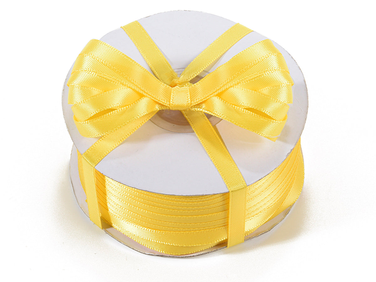 Nastro doppio raso giallo sole, mm 6 x 100 m