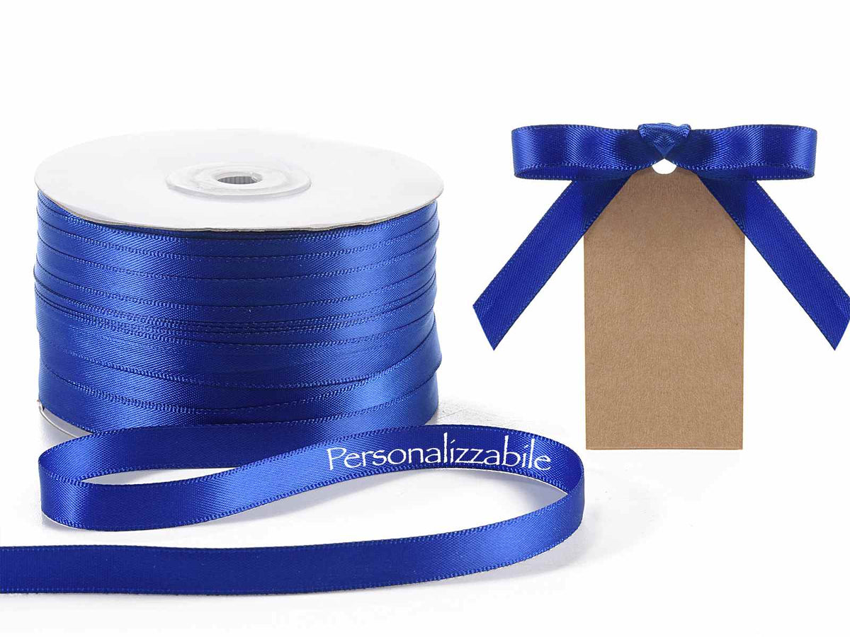 Nastro personalizzato doppio raso blu royal 10 mm, set da 500 pezzi, mm 10 H
