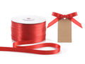 Nastro doppio raso color rosso fragola, mm 10 x 100 m
