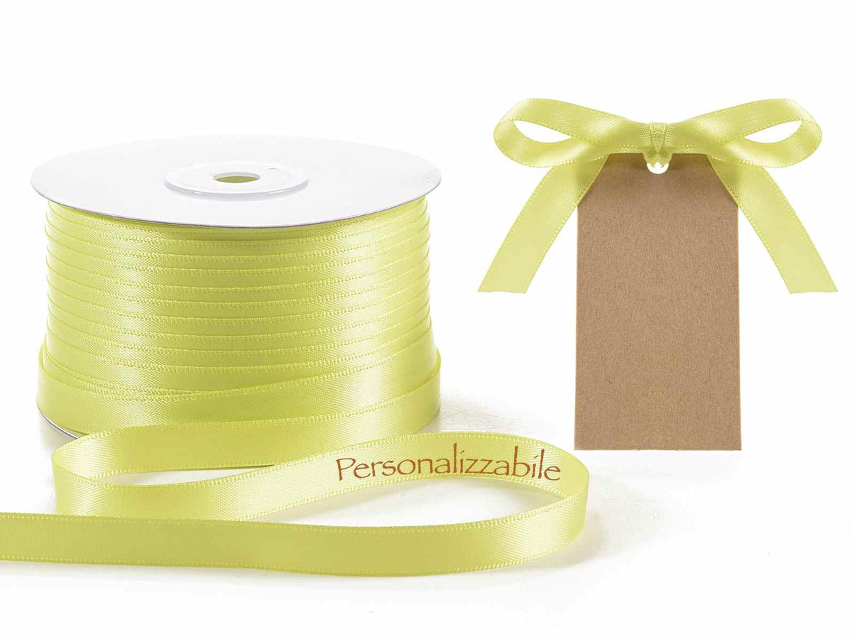 Nastro personalizzato doppio raso giallo acido 10 mm, set da 500 pezzi, mm 10 H