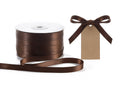 Nastro doppio raso color marrone cioccolato, mm 10 x 100 m