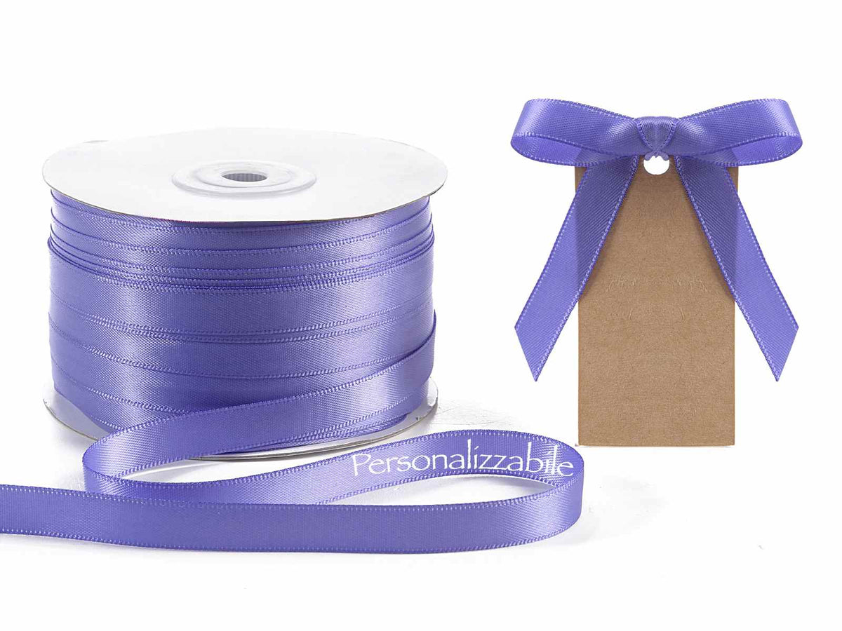 Nastro doppio raso mm 10 x 100m lavanda personalizzato, set da 500 pezzi, mm 10 H