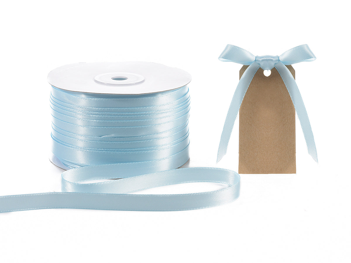 Nastro doppio raso color azzurro baby, mm 10 x 100 m